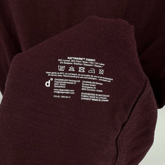 nattwarm nightdress merino wool sleep shirt nightgown velvet berry S - Picture 6 of 6